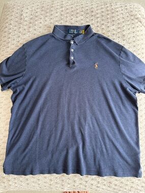 Ralph Lauren Men's Heather Navy Polo with Embroidered Pony